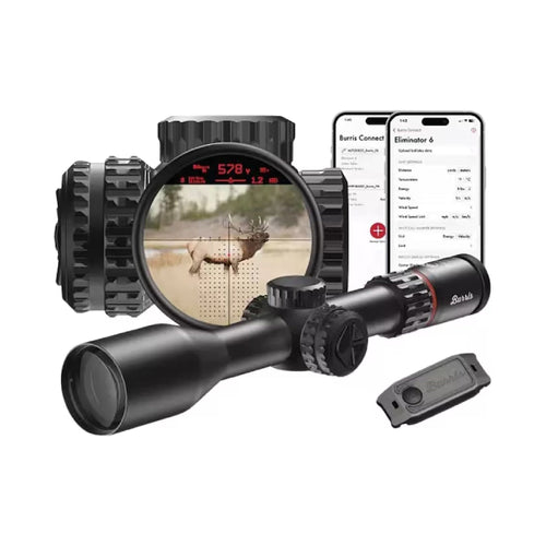 Burris Eliminator 6 4-20x52 rifle scope with a built-in laser rangefinder and ballistic solver
