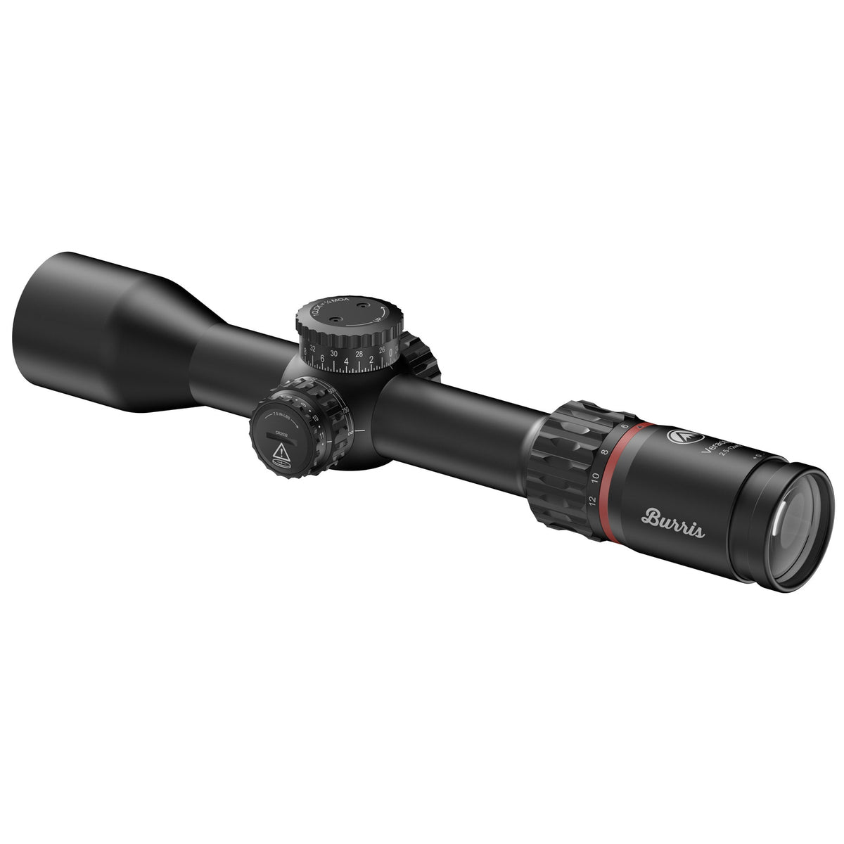 Burris Veracity 2.5-12x42 rifle scope, illuminated Fibre Dot Plex reticle in matte black with a 30mm main tube