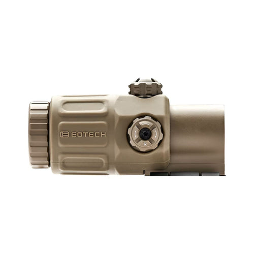 EOTech G33 3x magnifier supplied without a mount in Tan with tool-free windage and elevation adjustment