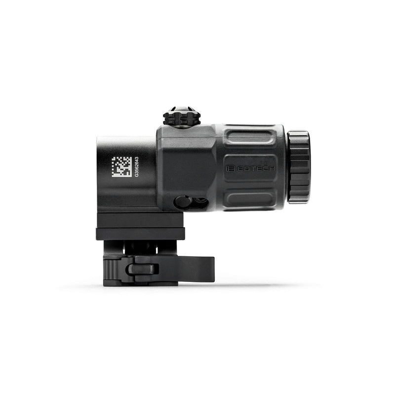 EOTech G33 3x magnifier on the flip-to-side STS mount in matte black for use behind an EOTech holographic weapon sight
