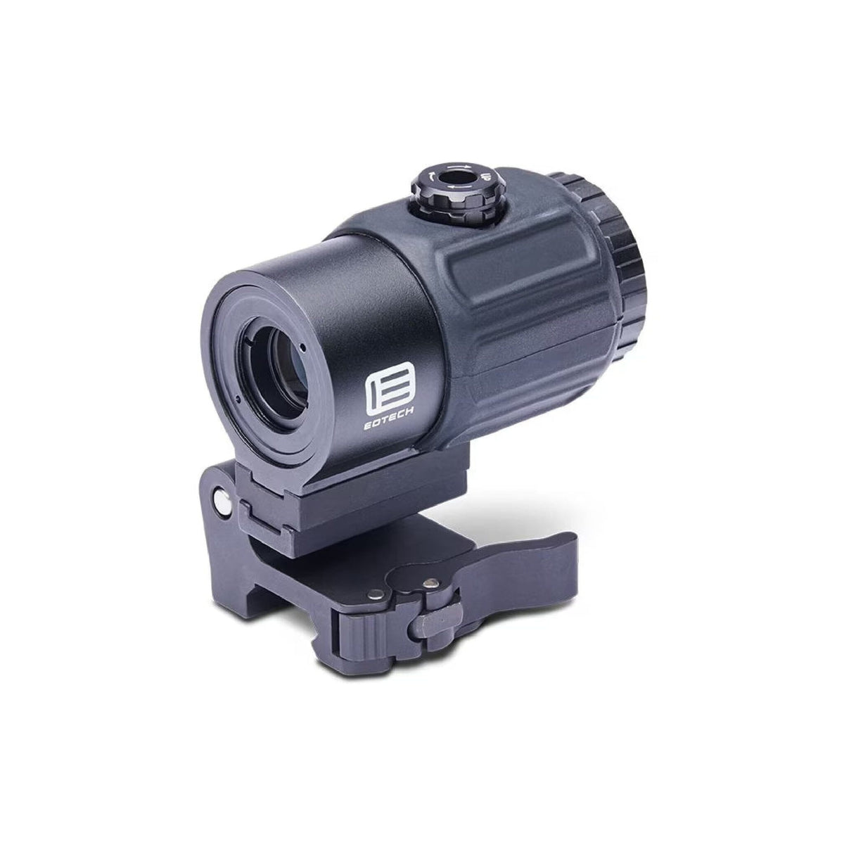 EOTech G43 3x magnifier on the flip-to-side STS mount in matte black for use behind an EOTech holographic weapon sight