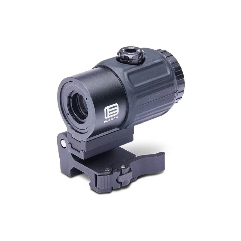 EOTech G43 3x magnifier on the flip-to-side STS mount in matte black for use behind an EOTech holographic weapon sight