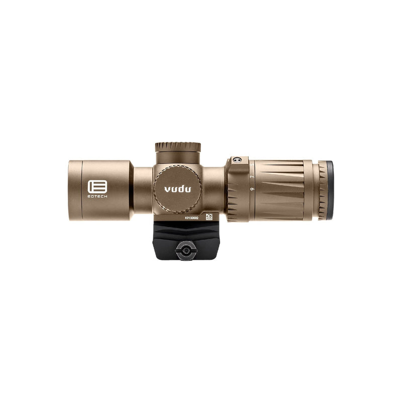 EOTech Vudu 3-9x32 MR5 MRAD rifle scope in Tan with the reticle in the second focal plane