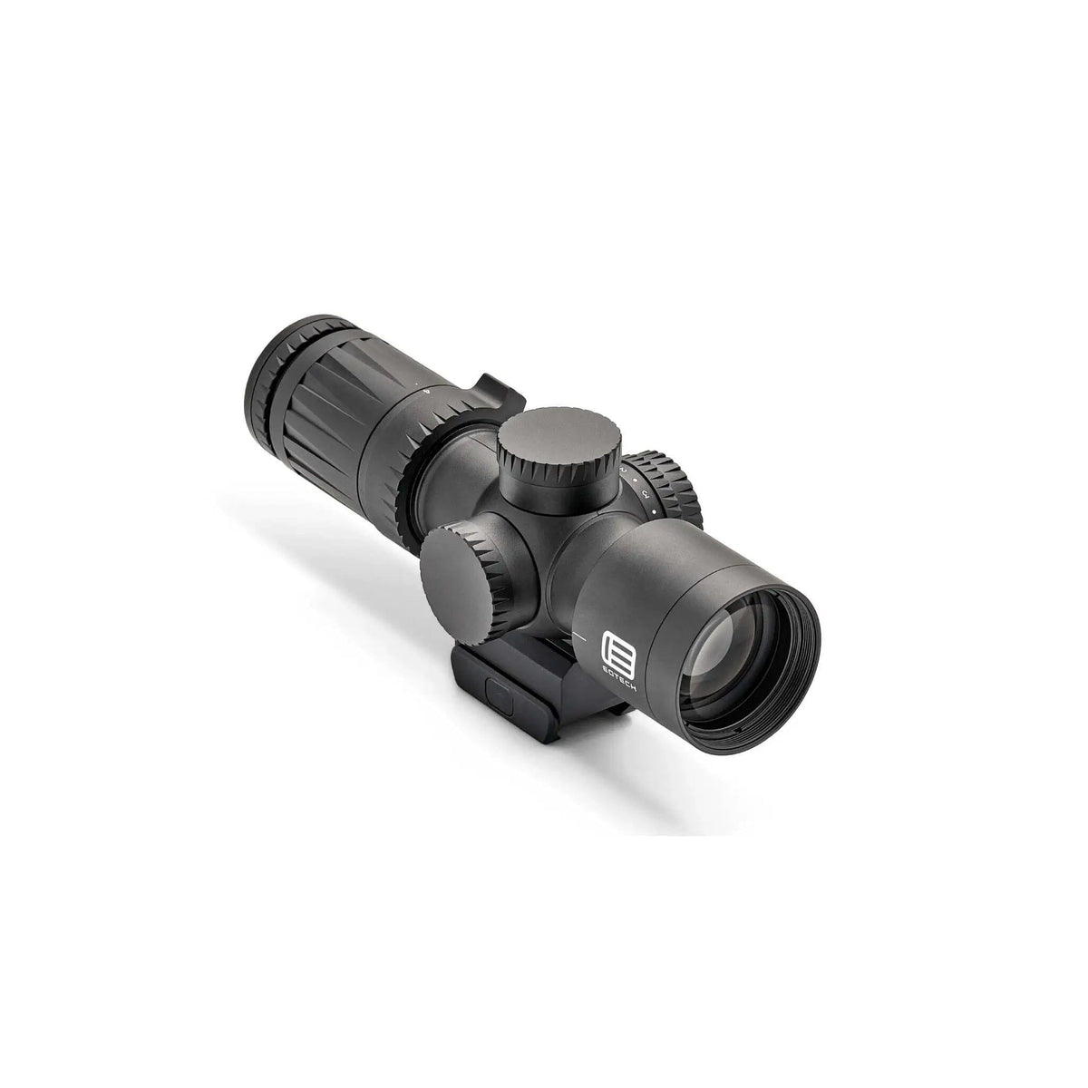 EOTech Vudu 4-12x36 illuminated MD5 MRAD rifle scope in matte black with the reticle in the first focal plane
