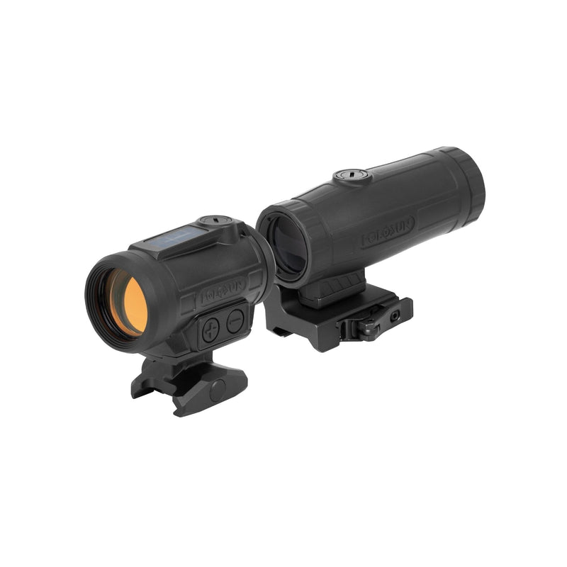 Holosun ARO-EVO SPR red dot sight and HM3X magnifier combo with the special purpose reticle for precise aiming