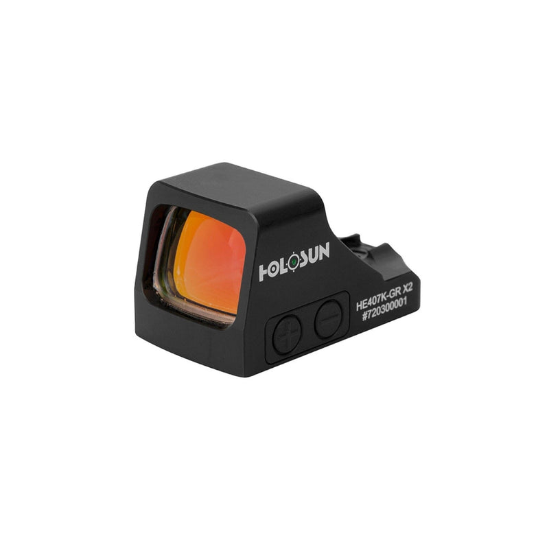 Holosun HE407K X2 green dot sight with a precise 2 MOA aiming dot