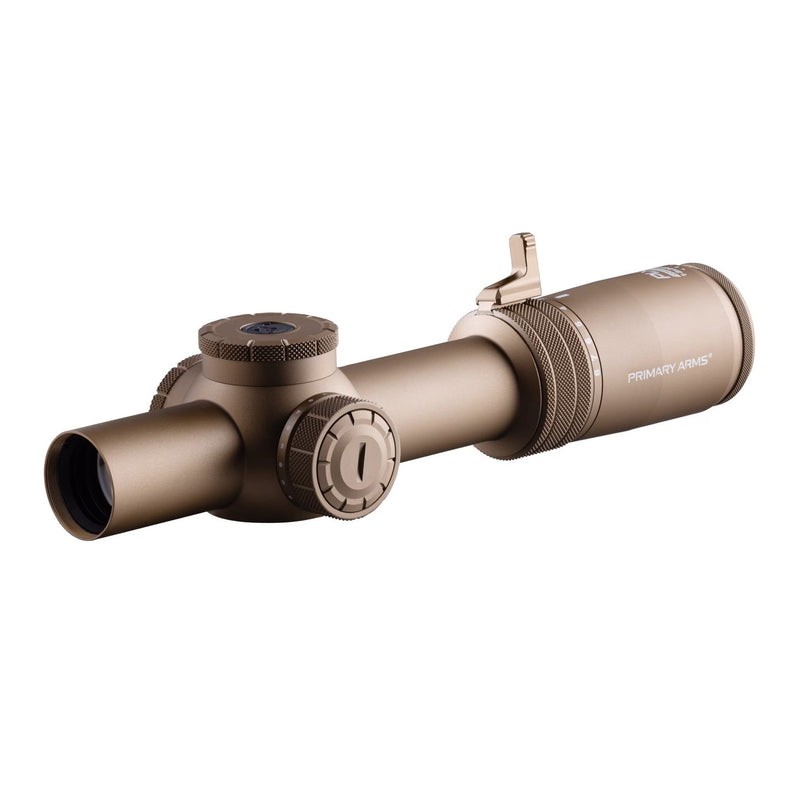 Primary Arms PLxC 1-8x24 LPVO rifle scope in Flat Dark Earth with an illuminated ACSS Griffin MIL G2 reticle