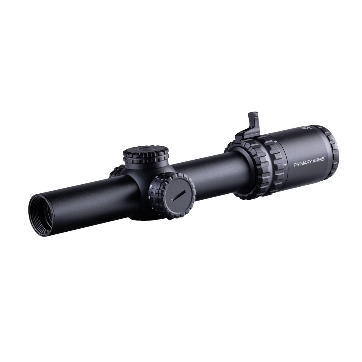 Primary Arms SLx 1-6x24 Gen IV LPVO with a green illuminated ACSS Nova Fibre Wire reticle, matte black finish