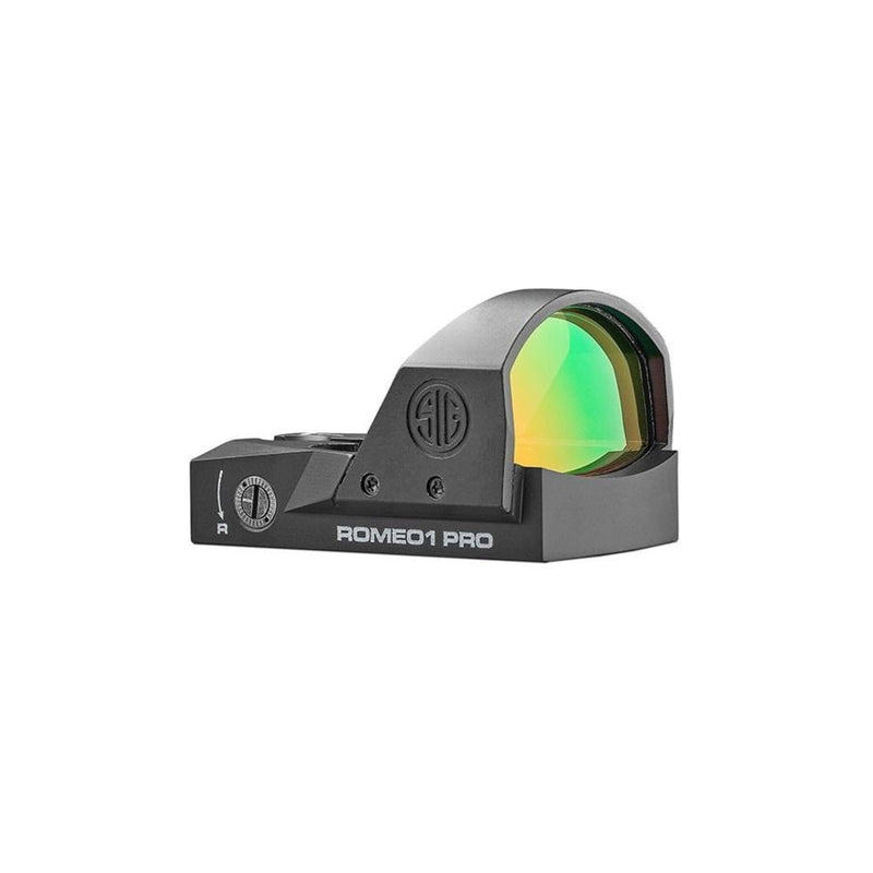 SIG Sauer ROMEO1PRO reflex red dot sight with a 3 MOA dot in matte black