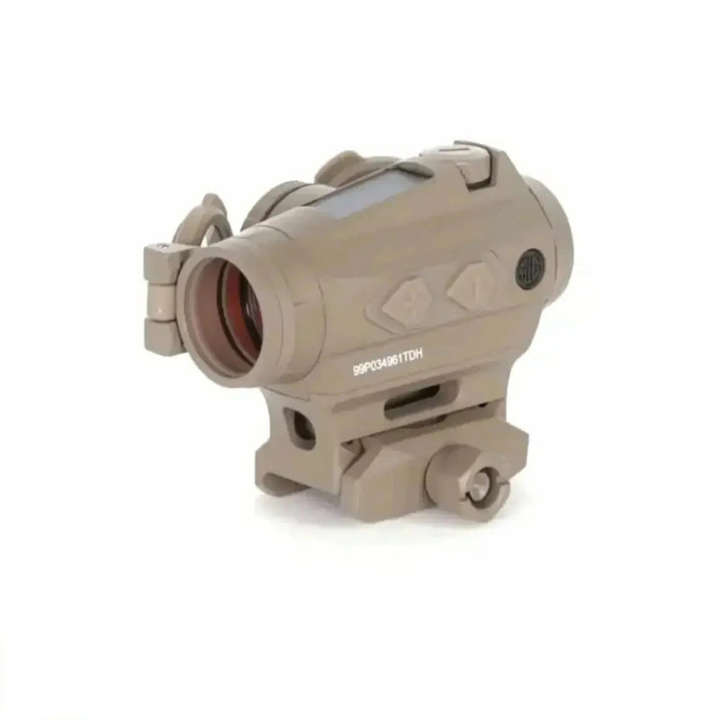 SIG Sauer ROMEO4T red dot sight with 2 MOA ballistic circle dot reticle in Flat Dark Earth