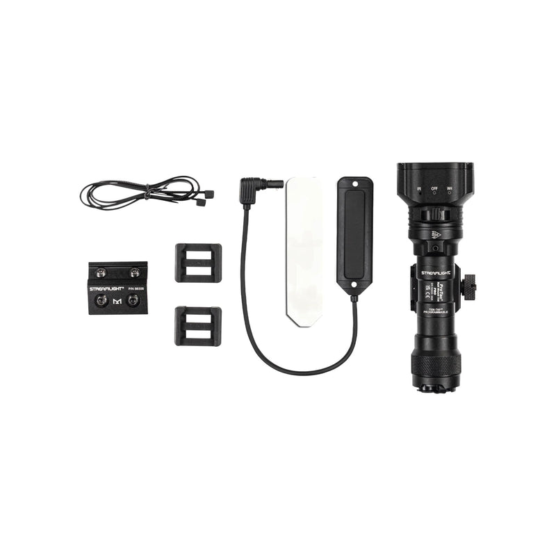 Streamlight ProTac Rail Mount VIR Pro weapon light with a 1100-lumen white LED and IR illuminator