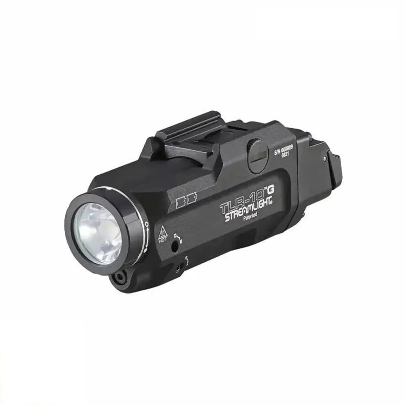 Streamlight TLR-10 G Flex weapon light with green laser producing 1000 lumens and 10,000 candela