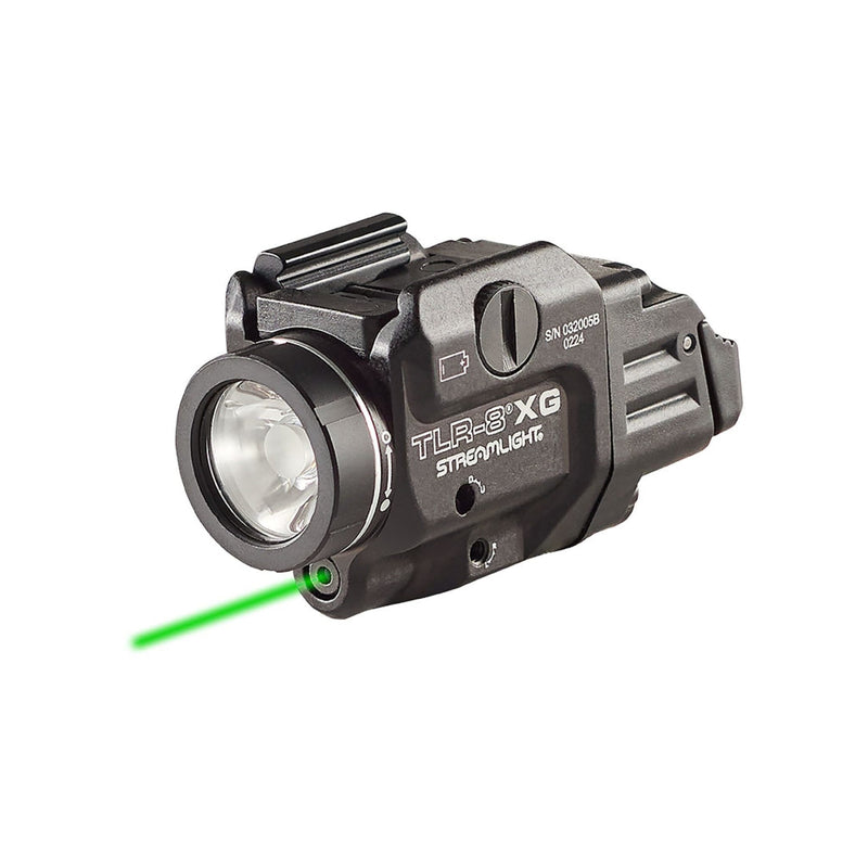 Streamlight TLR-8 X G weapon light with green laser producing 500 lumens and 5,000 candela