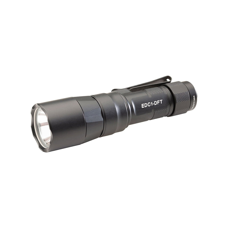 SureFire EDC1-DFT Turbo Dual Fuel tactical flashlight producing 650 lumens in black