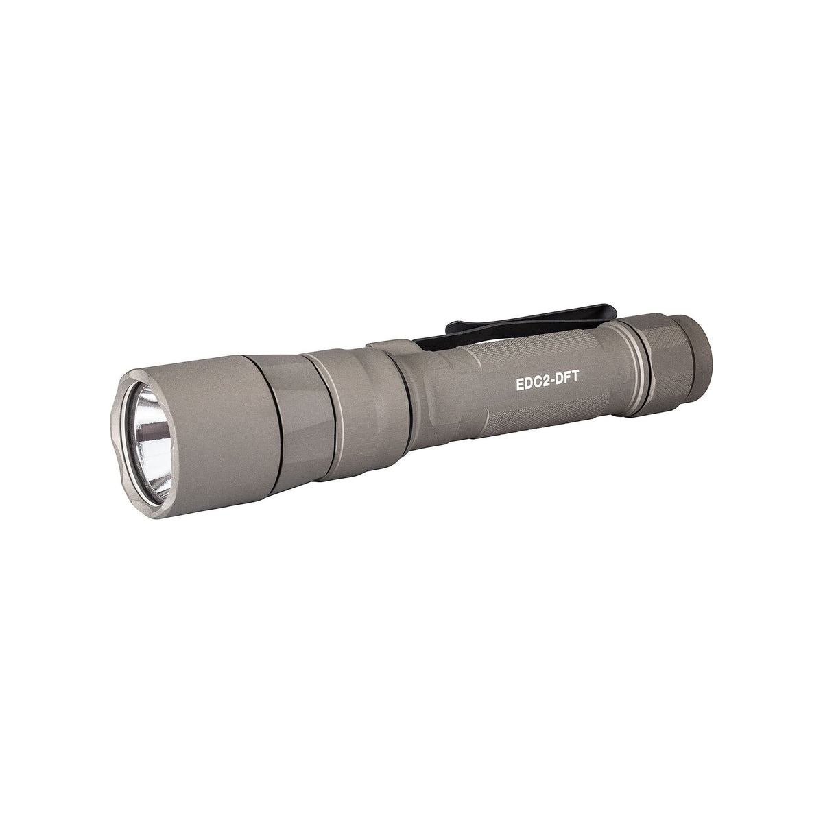 SureFire EDC2-DFT Turbo Dual Fuel tactical flashlight in tan producing 1200 lumens with high candela throw