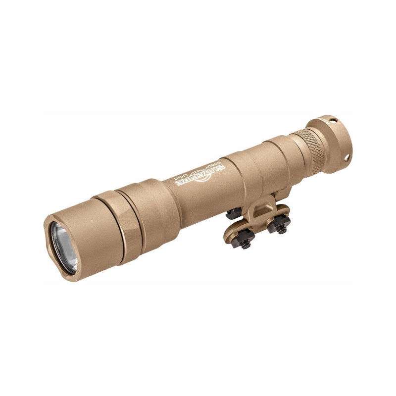SureFire M640DF Scout Light Pro weapon light in tan producing 1500 lumens of white light